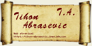 Tihon Abrašević vizit kartica